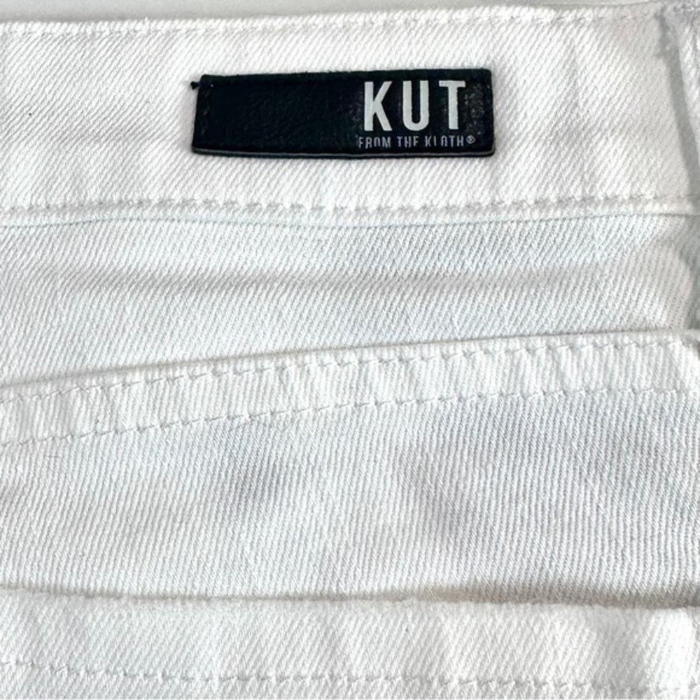 Kut From The Kluth Amy Crop Straight Leg White Wash Distressed Sz‎ 4 NWOT - Picture 4 of 5